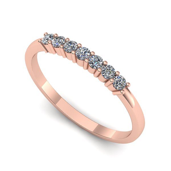 Inel logodna din aur roz cu diamante