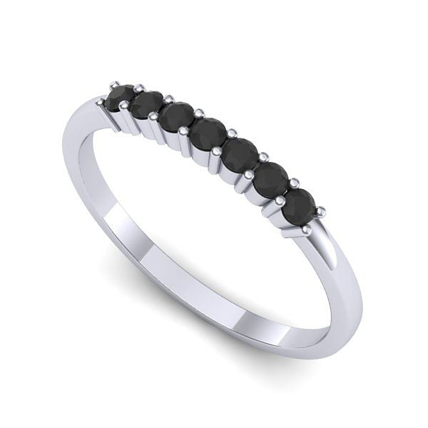 Inel logodna din aur alb cu diamante negre