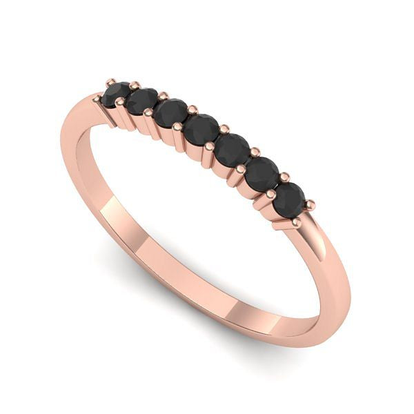 Inel logodna din aur roz cu diamante negre
