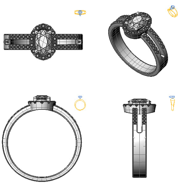 Inel logodna halo cu ametist