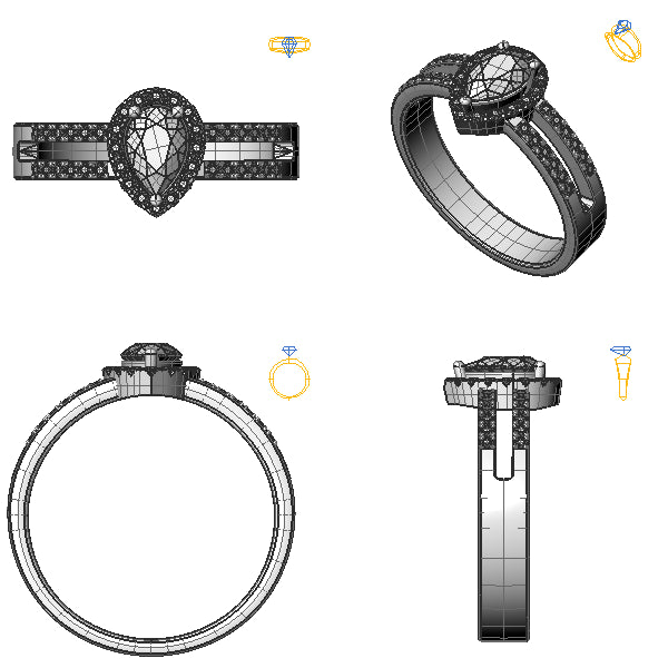 Inel de logodna halo cu ametist