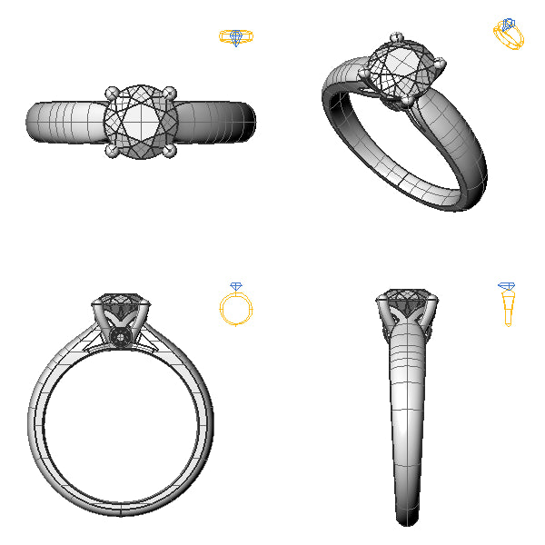Inel logodna 3stone cu diamant negru