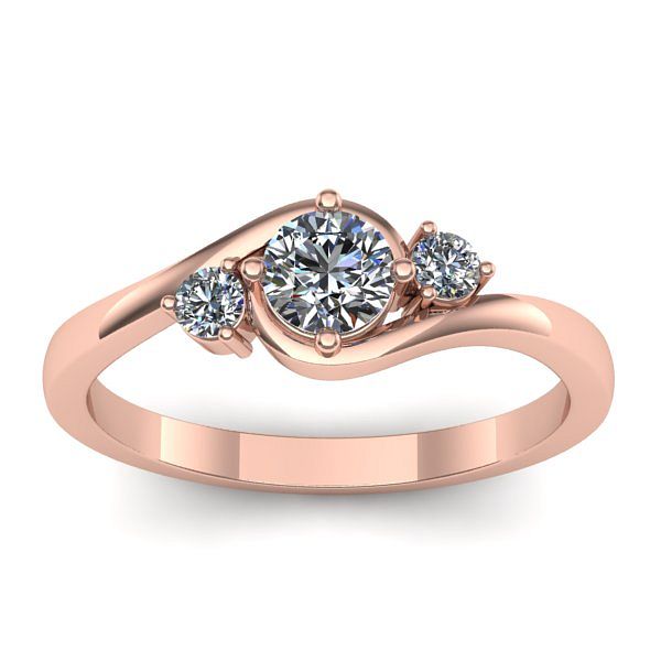 Inel cu diamant rotund