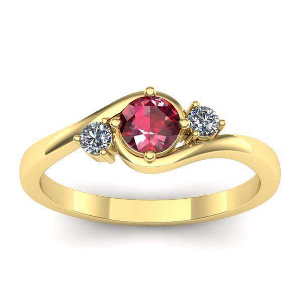 Inel cu rubin rotund