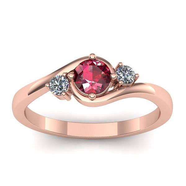 Inel de logodna cu rubin rotund