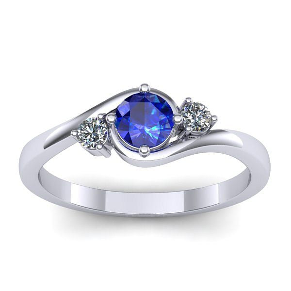 Inel de logodna cu safir rotund