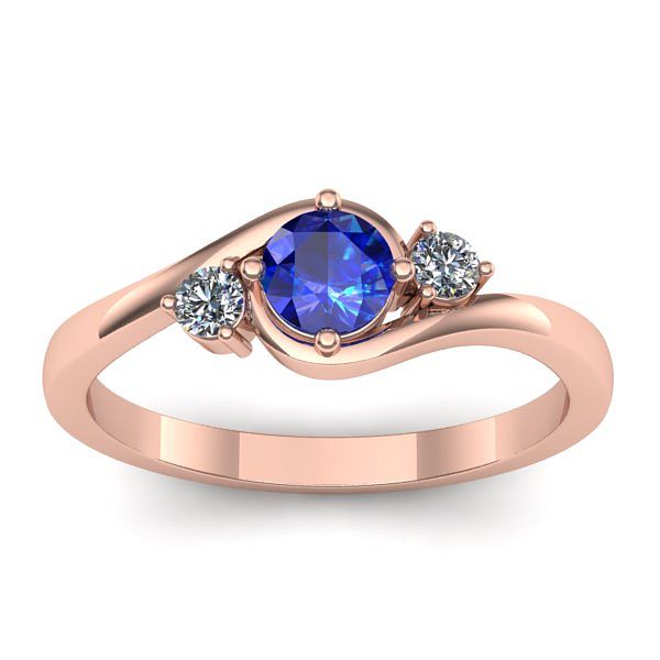 Inel logodna cu safir rotund