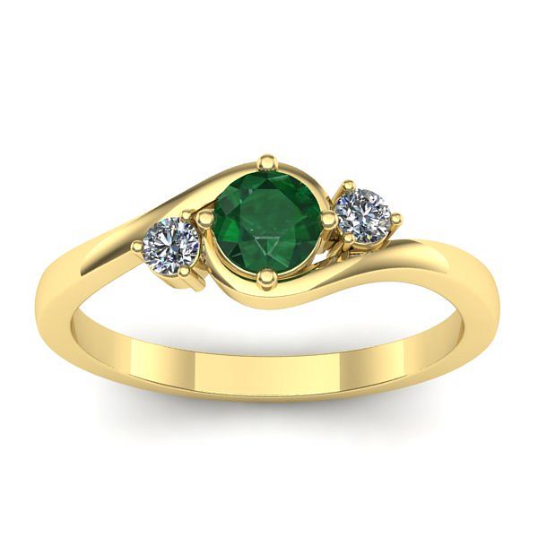 Inel cu smarald rotund