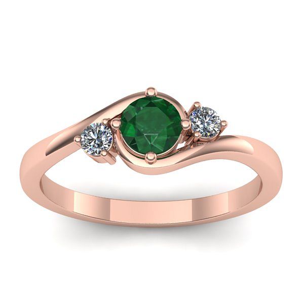 Inel cu smarald rotund