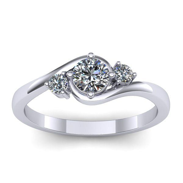 Inel cu diamant de laborator rotund