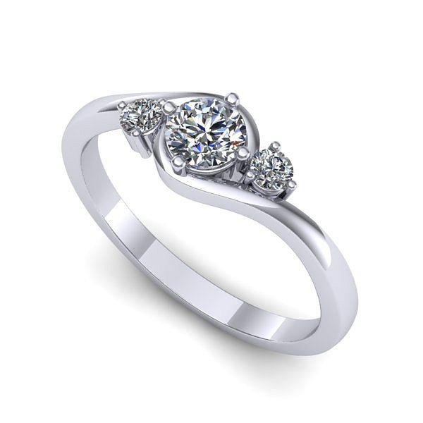 Inel din aur alb cu safir alb