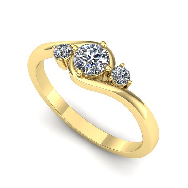 Inel de logodna din aur galben cu diamant de laborator