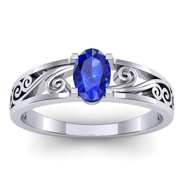 Inel cu safir oval