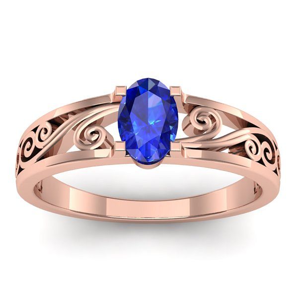 Inel logodna cu safir oval
