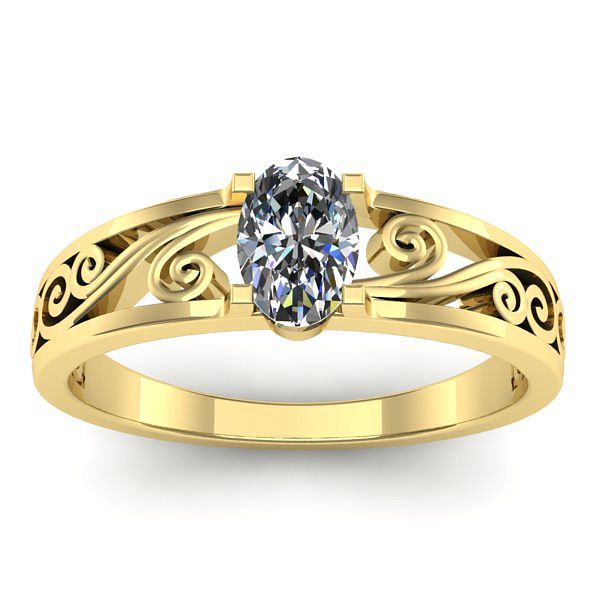 Inel logodna cu safir alb oval