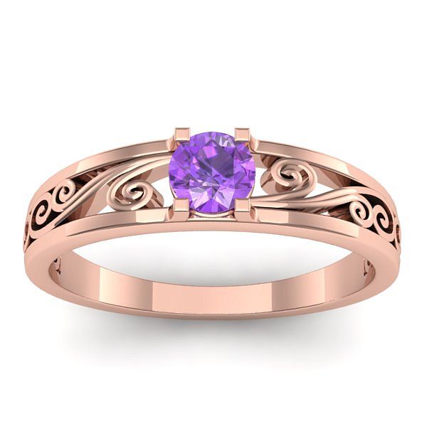 Inel cu ametist rotund