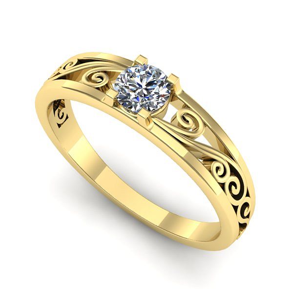 Inel din aur galben cu diamant