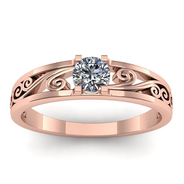 Inel logodna cu diamant rotund