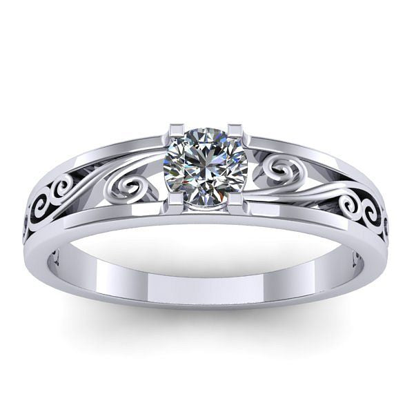 Inel de logodna cu safir alb rotund