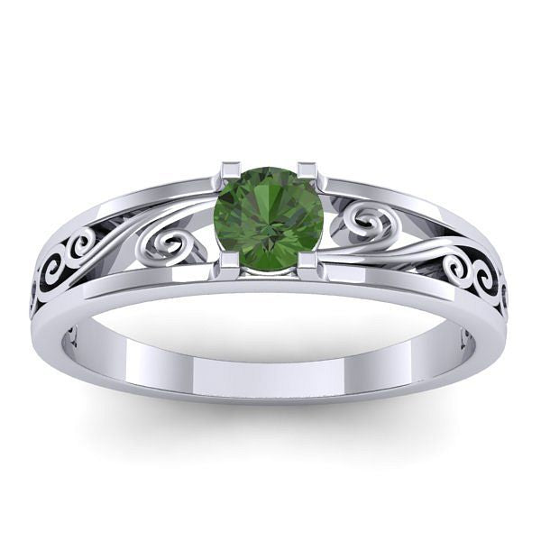 Inel cu peridot rotund