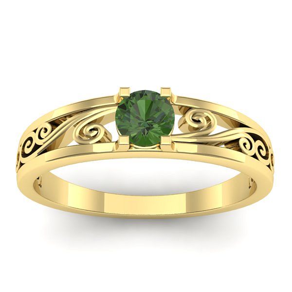 Inel cu peridot rotund