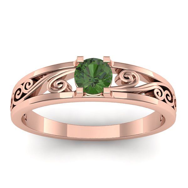 Inel cu peridot rotund