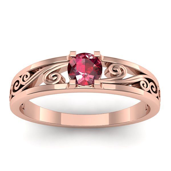 Inel cu rubin rotund