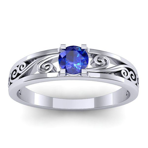 Inel de logodna cu safir rotund