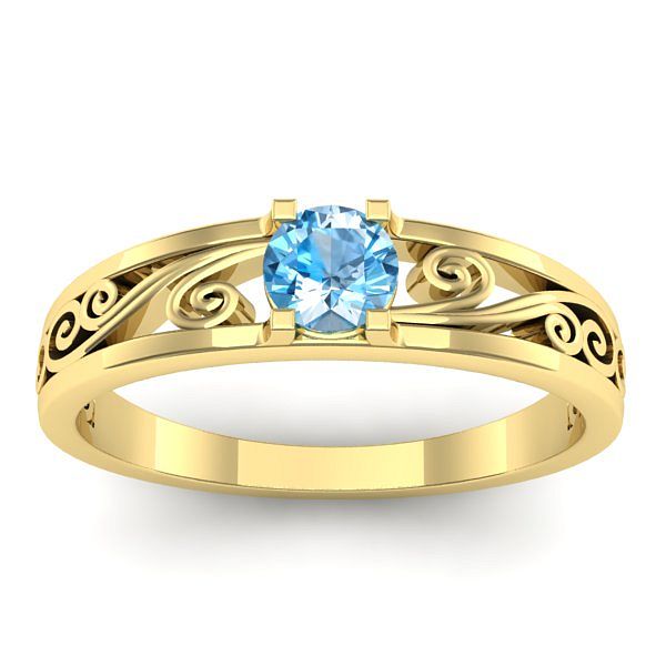 Inel logodna cu topaz blue rotund