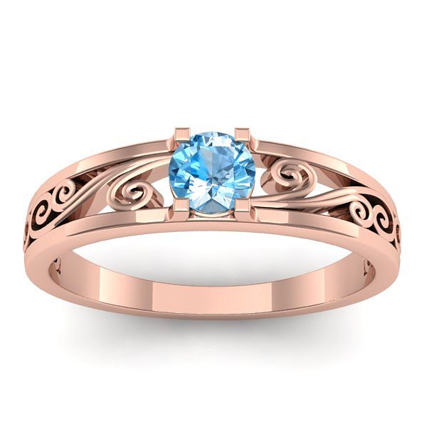 Inel cu topaz blue rotund