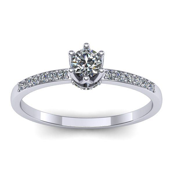 Inel cu diamant rotund