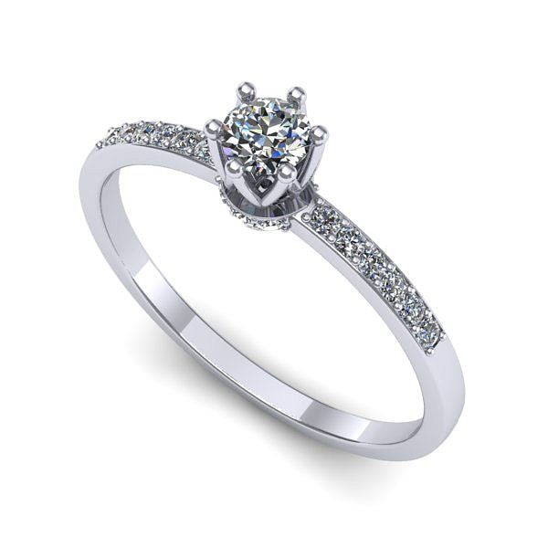 Inel de logodna din aur alb cu diamant