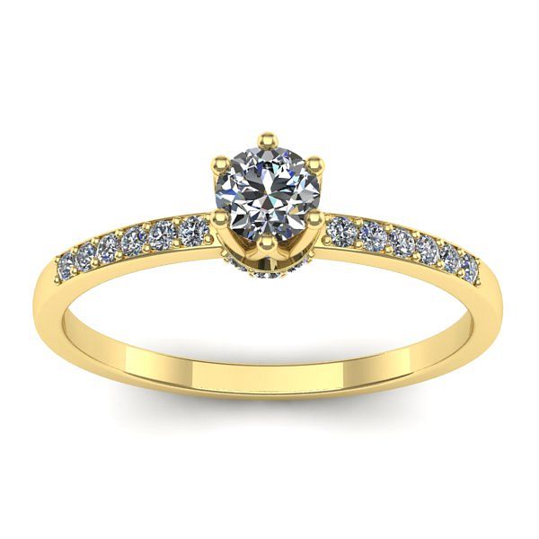 Inel de logodna cu diamant rotund