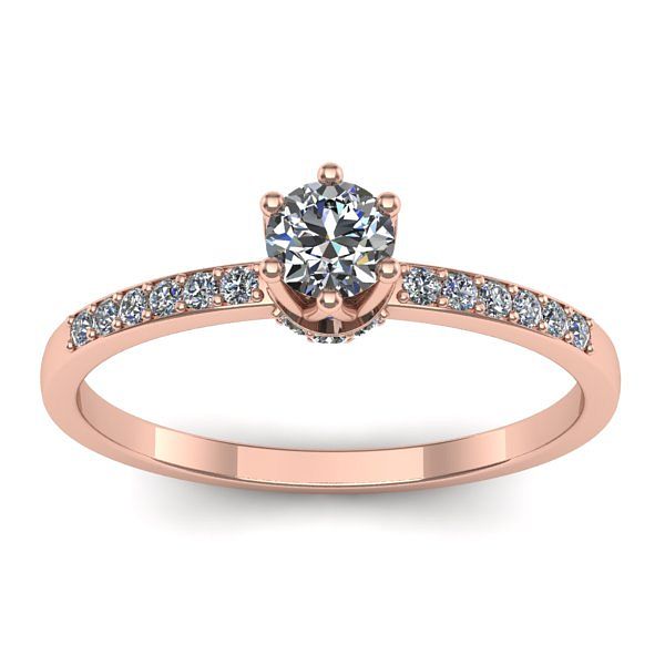 Inel logodna cu diamant rotund