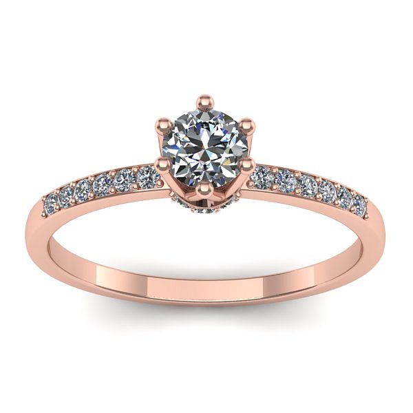 Inel cu diamant de laborator rotund