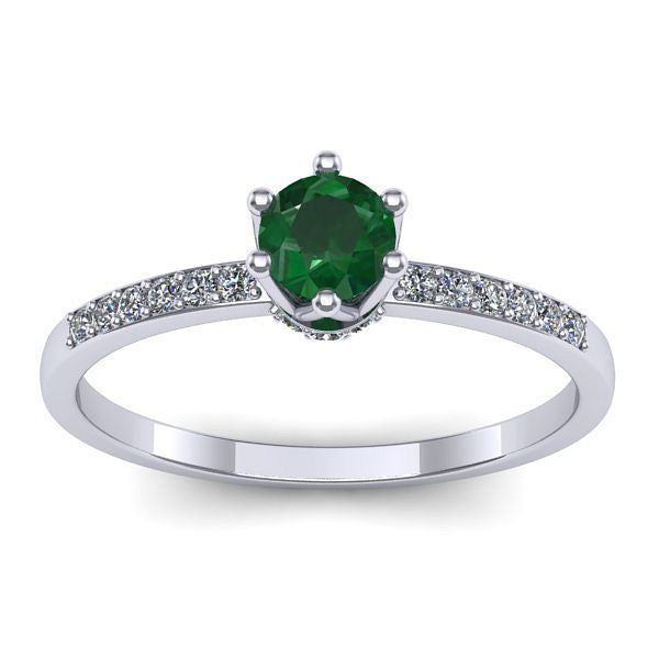 Inel cu smarald rotund