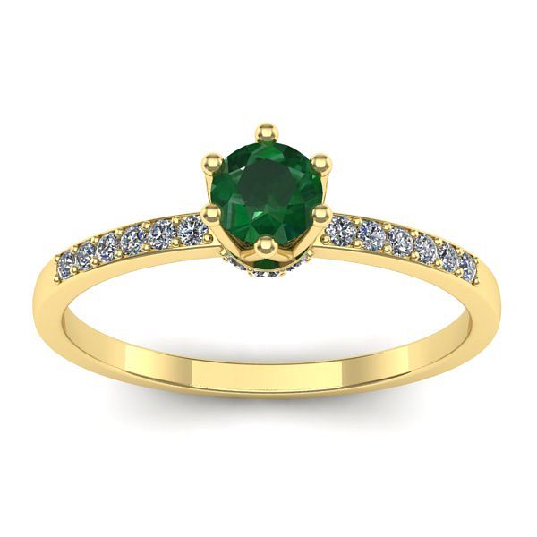 Inel cu smarald rotund