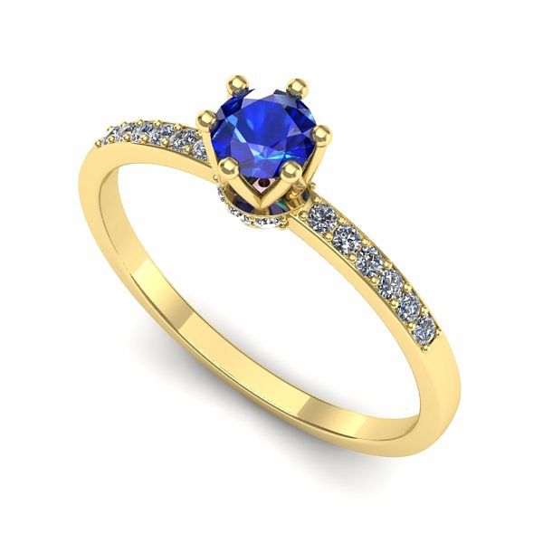 Inel din aur galben cu safir