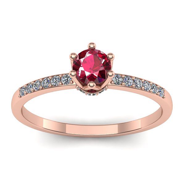 Inel cu rubin rotund