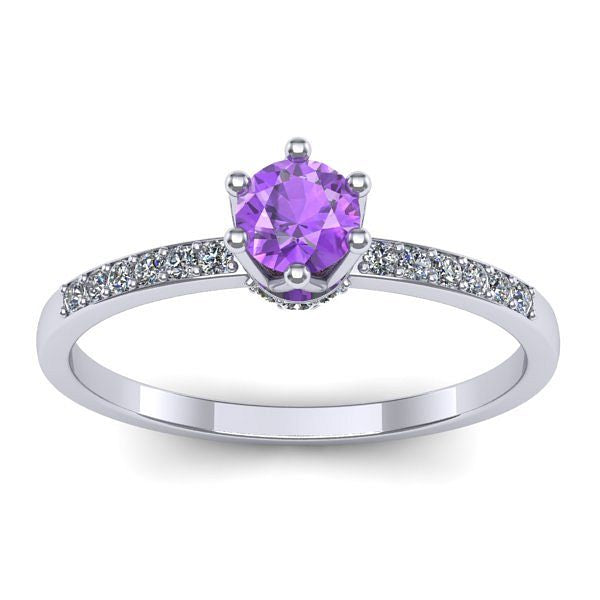 Inel cu ametist rotund