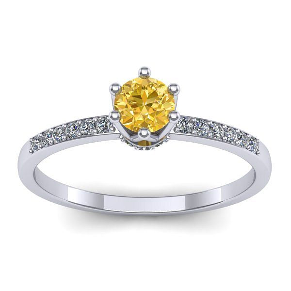 Inel cu safir galben rotund