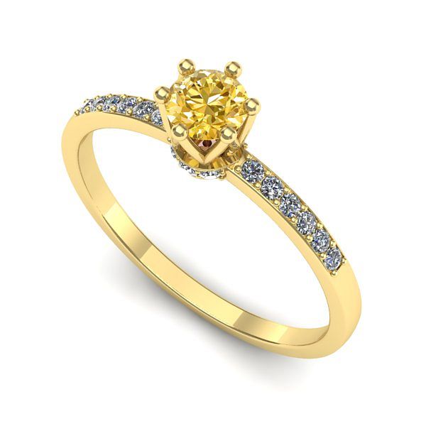 Inel din aur galben cu safir galben