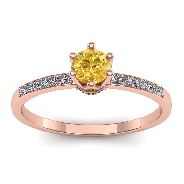 Inel de logodna cu safir galben rotund