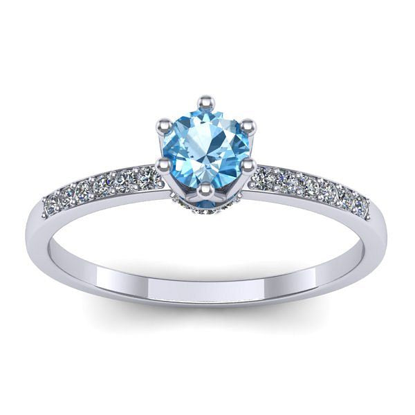 Inel logodna cu topaz blue rotund