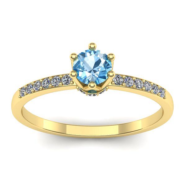 Inel de logodna cu topaz blue rotund