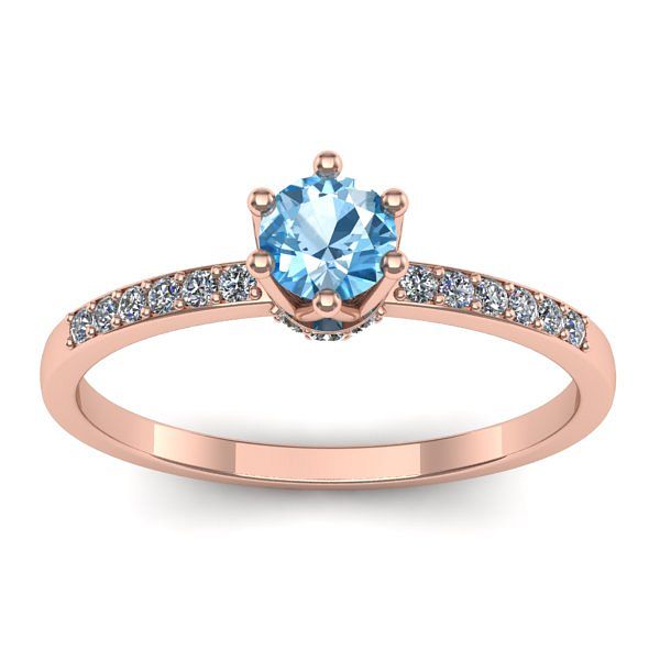 Inel cu topaz blue rotund