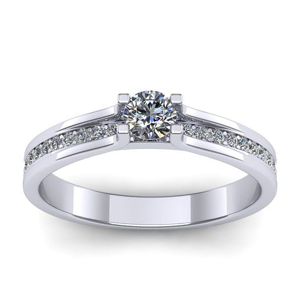 Inel logodna cu diamant rotund