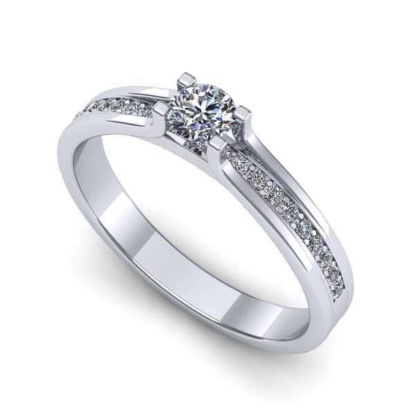 Inel din aur alb cu diamant