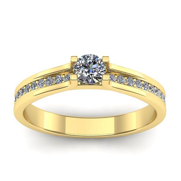 Inel cu diamant rotund