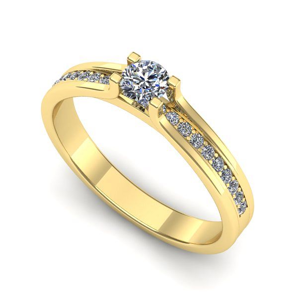 Inel din aur galben cu diamant